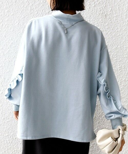 SHIPS / シップス カットソー | 《予約》【WEB限定】〈手洗い可能〉モックネック 袖 フリル デザイン ミニ 裏毛 プルオーバー | 詳細22