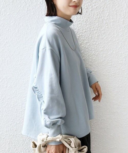 SHIPS / シップス カットソー | 《予約》【WEB限定】〈手洗い可能〉モックネック 袖 フリル デザイン ミニ 裏毛 プルオーバー | 詳細23