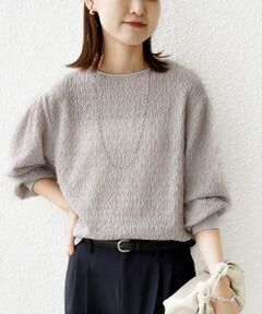 SHIPS / シップス Tシャツ | 《予約》〈手洗い可能〉ランダム ブルーゼ 袖 タック プルオーバー