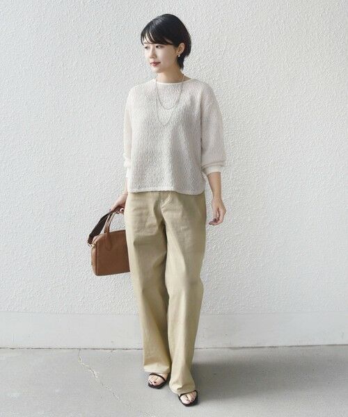 SHIPS / シップス Tシャツ | 《予約》〈手洗い可能〉ランダム ブルーゼ 袖 タック プルオーバー | 詳細1