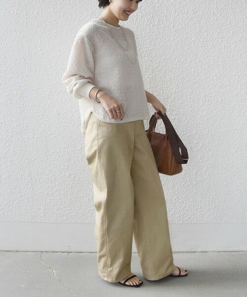 SHIPS / シップス Tシャツ | 《予約》〈手洗い可能〉ランダム ブルーゼ 袖 タック プルオーバー | 詳細3