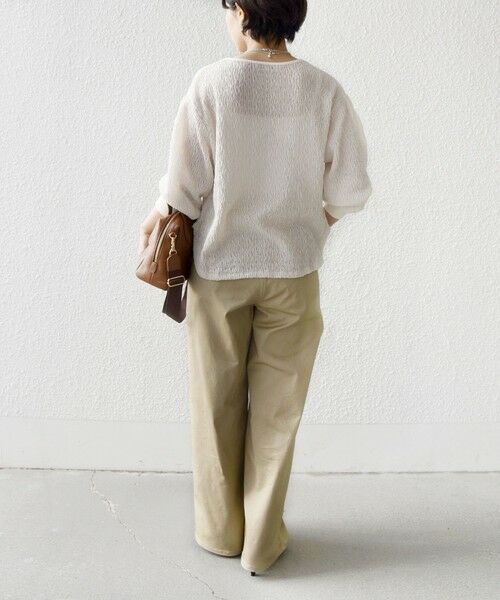 SHIPS / シップス Tシャツ | 《予約》〈手洗い可能〉ランダム ブルーゼ 袖 タック プルオーバー | 詳細4