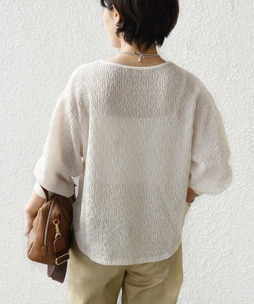 SHIPS / シップス Tシャツ | 《予約》〈手洗い可能〉ランダム ブルーゼ 袖 タック プルオーバー | 詳細7