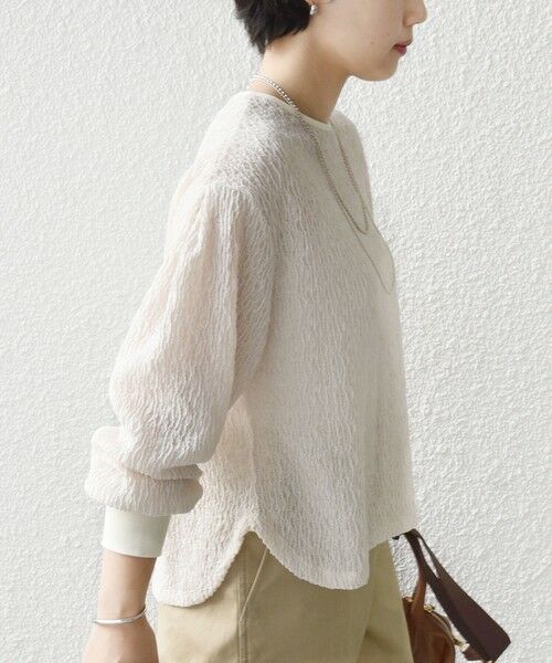 SHIPS / シップス Tシャツ | 《予約》〈手洗い可能〉ランダム ブルーゼ 袖 タック プルオーバー | 詳細8