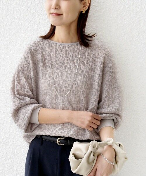 SHIPS / シップス Tシャツ | 《予約》〈手洗い可能〉ランダム ブルーゼ 袖 タック プルオーバー | 詳細15