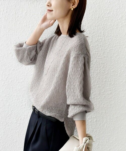 SHIPS / シップス Tシャツ | 《予約》〈手洗い可能〉ランダム ブルーゼ 袖 タック プルオーバー | 詳細16