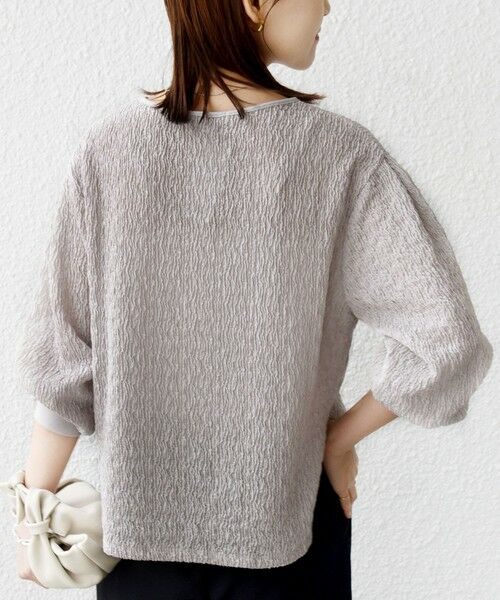 SHIPS / シップス Tシャツ | 《予約》〈手洗い可能〉ランダム ブルーゼ 袖 タック プルオーバー | 詳細17