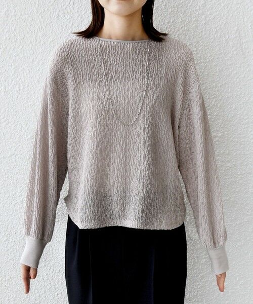 SHIPS / シップス Tシャツ | 《予約》〈手洗い可能〉ランダム ブルーゼ 袖 タック プルオーバー | 詳細24