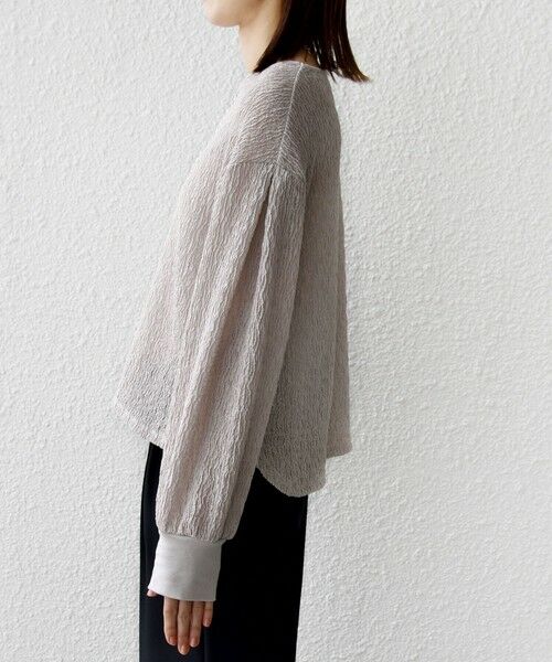 SHIPS / シップス Tシャツ | 《予約》〈手洗い可能〉ランダム ブルーゼ 袖 タック プルオーバー | 詳細25