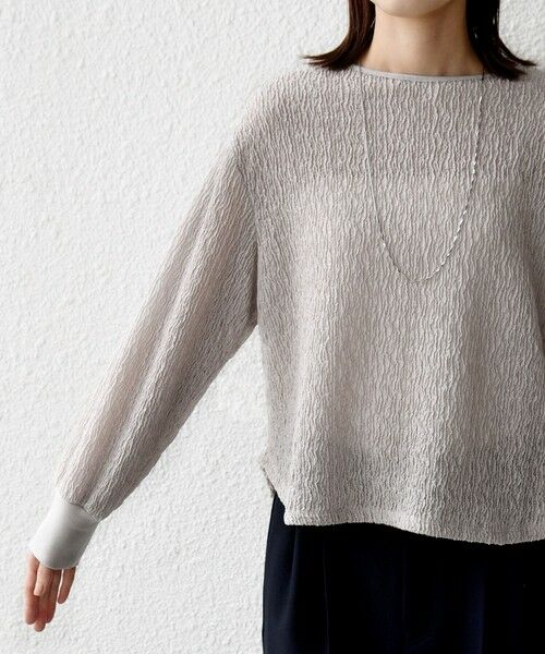 SHIPS / シップス Tシャツ | 《予約》〈手洗い可能〉ランダム ブルーゼ 袖 タック プルオーバー | 詳細27