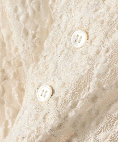 SHIPS / シップス カットソー（半袖以外） | 《予約》〈手洗い可能〉ラメ ラッセル レース ヘンリー ネック 2WAY プルオーバー | 詳細14