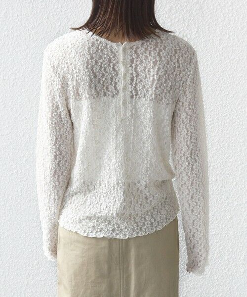 SHIPS / シップス カットソー（半袖以外） | 《予約》〈手洗い可能〉ラメ ラッセル レース ヘンリー ネック 2WAY プルオーバー | 詳細18