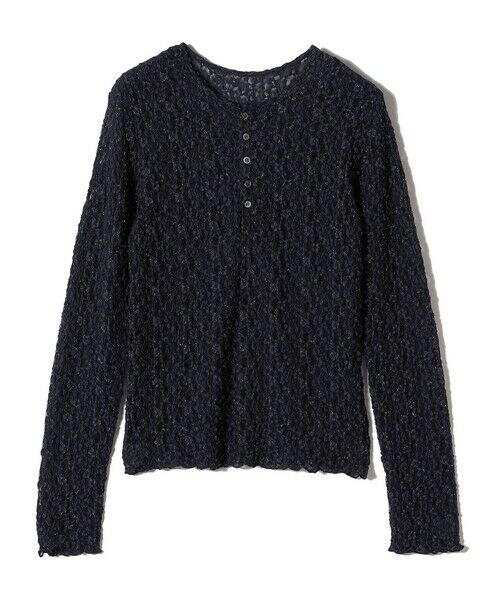 SHIPS / シップス カットソー（半袖以外） | 《予約》〈手洗い可能〉ラメ ラッセル レース ヘンリー ネック 2WAY プルオーバー | 詳細28