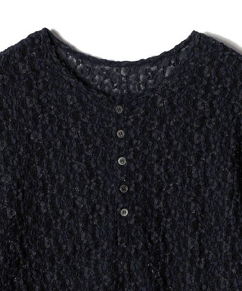 SHIPS / シップス カットソー（半袖以外） | 《予約》〈手洗い可能〉ラメ ラッセル レース ヘンリー ネック 2WAY プルオーバー | 詳細30