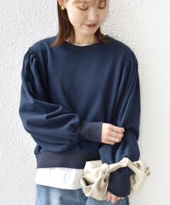 SHIPS / シップス Tシャツ | 《予約》【WEB限定】〈手洗い可能〉ショルダー タック パフ スリーブ ミニ 裏毛 プルオーバー