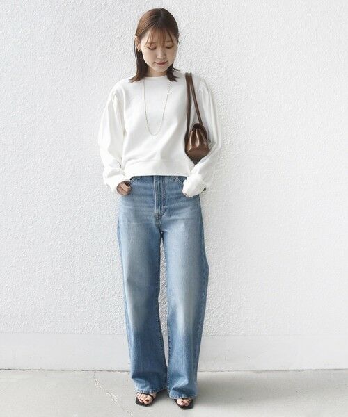 SHIPS / シップス Tシャツ | 《予約》【WEB限定】〈手洗い可能〉ショルダー タック パフ スリーブ ミニ 裏毛 プルオーバー | 詳細1