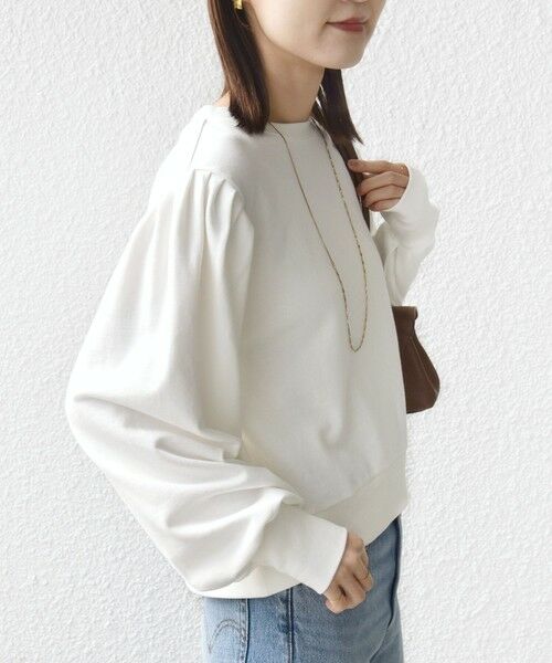 SHIPS / シップス Tシャツ | 《予約》【WEB限定】〈手洗い可能〉ショルダー タック パフ スリーブ ミニ 裏毛 プルオーバー | 詳細8