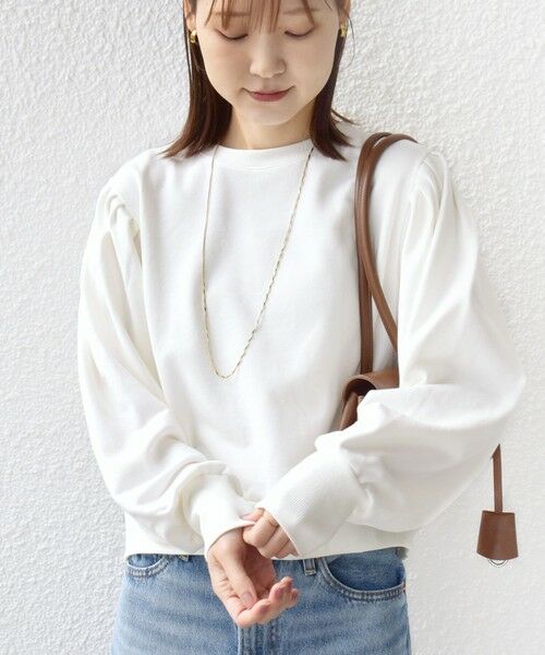 SHIPS / シップス Tシャツ | 《予約》【WEB限定】〈手洗い可能〉ショルダー タック パフ スリーブ ミニ 裏毛 プルオーバー | 詳細9