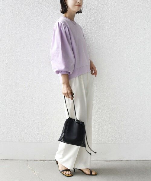 SHIPS / シップス Tシャツ | 《予約》【WEB限定】〈手洗い可能〉ショルダー タック パフ スリーブ ミニ 裏毛 プルオーバー | 詳細15