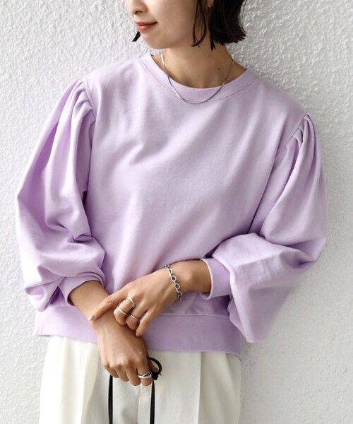 SHIPS / シップス Tシャツ | 《予約》【WEB限定】〈手洗い可能〉ショルダー タック パフ スリーブ ミニ 裏毛 プルオーバー | 詳細16