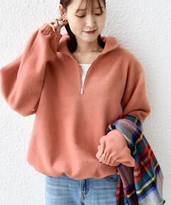 SHIPS / シップス カットソー（半袖以外） | 〈洗濯機可能〉フリース 裾 ドロスト ハーフ ジップ プルオーバー