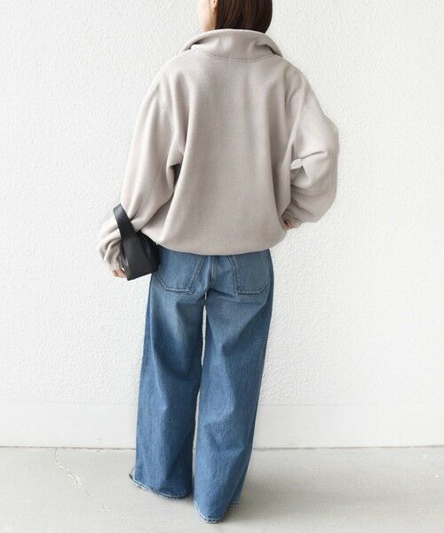 SHIPS / シップス カットソー(半袖以外) | 〈洗濯機可能〉フリース 裾 ドロスト ハーフ ジップ プルオーバー | 詳細3