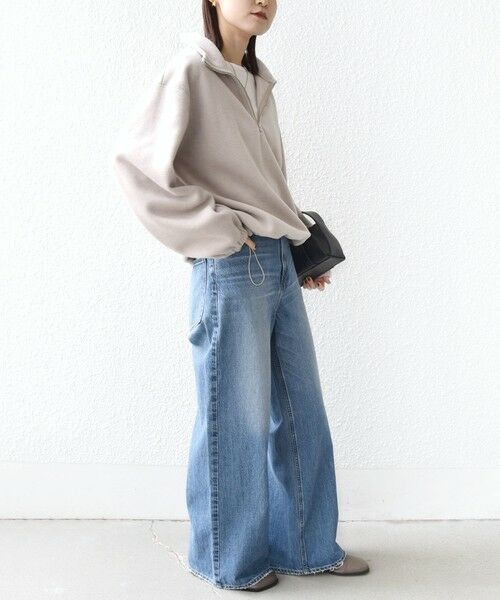 SHIPS / シップス カットソー(半袖以外) | 〈洗濯機可能〉フリース 裾 ドロスト ハーフ ジップ プルオーバー | 詳細4