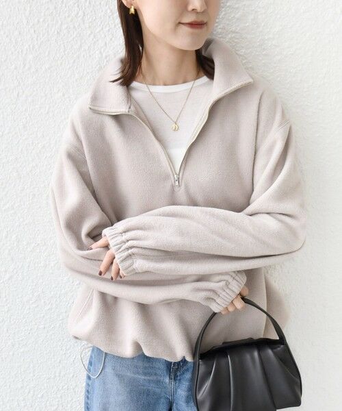 SHIPS / シップス カットソー(半袖以外) | 〈洗濯機可能〉フリース 裾 ドロスト ハーフ ジップ プルオーバー | 詳細5