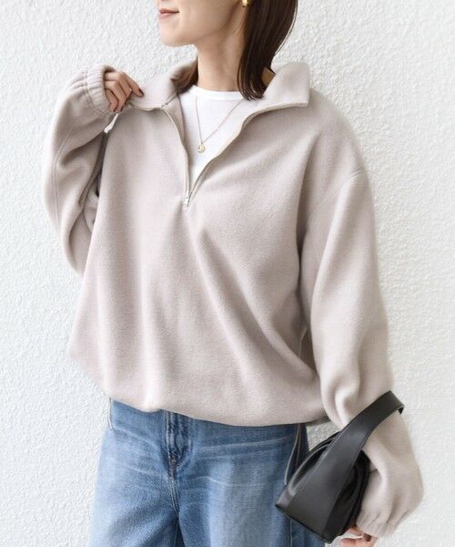 SHIPS / シップス カットソー(半袖以外) | 〈洗濯機可能〉フリース 裾 ドロスト ハーフ ジップ プルオーバー | 詳細6