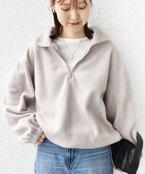 SHIPS / シップス カットソー(半袖以外) | 〈洗濯機可能〉フリース 裾 ドロスト ハーフ ジップ プルオーバー | 詳細8