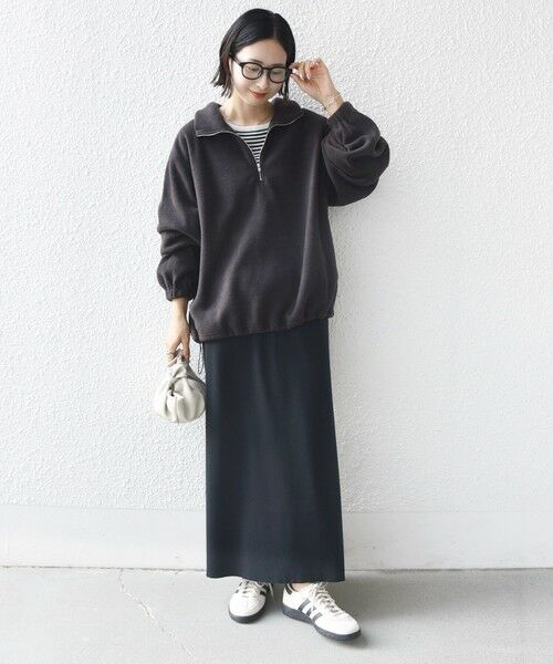 SHIPS / シップス カットソー(半袖以外) | 〈洗濯機可能〉フリース 裾 ドロスト ハーフ ジップ プルオーバー | 詳細12