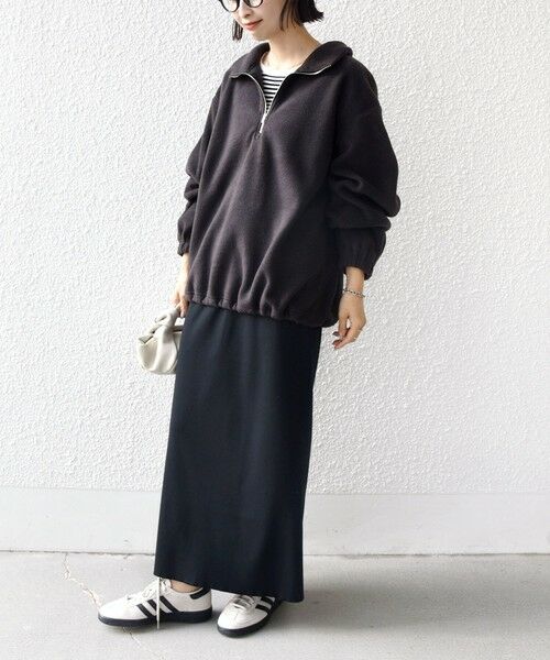 SHIPS / シップス カットソー(半袖以外) | 〈洗濯機可能〉フリース 裾 ドロスト ハーフ ジップ プルオーバー | 詳細13