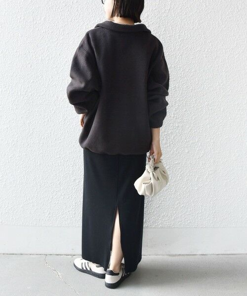 SHIPS / シップス カットソー(半袖以外) | 〈洗濯機可能〉フリース 裾 ドロスト ハーフ ジップ プルオーバー | 詳細14