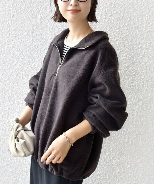SHIPS / シップス カットソー(半袖以外) | 〈洗濯機可能〉フリース 裾 ドロスト ハーフ ジップ プルオーバー | 詳細17