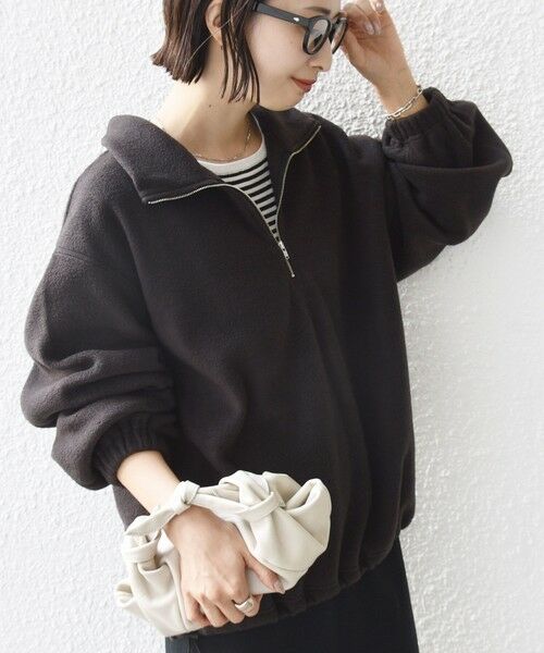 SHIPS / シップス カットソー(半袖以外) | 〈洗濯機可能〉フリース 裾 ドロスト ハーフ ジップ プルオーバー | 詳細19