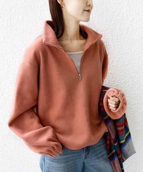 SHIPS / シップス カットソー(半袖以外) | 〈洗濯機可能〉フリース 裾 ドロスト ハーフ ジップ プルオーバー | 詳細29
