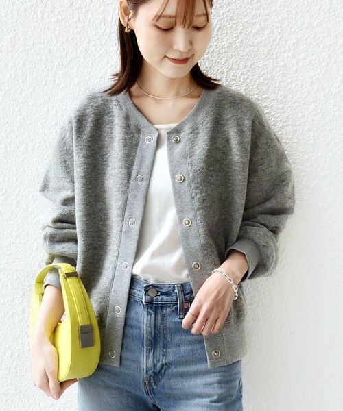 SHIPS / シップス カーディガン・ボレロ | 〈手洗い可能〉スライバー スナップ ボタン カーディガン(ライトグレー)