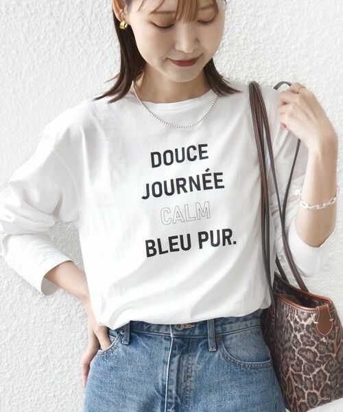 SHIPS / シップス カットソー | 《予約》ロング スリーブ プリント TEE（ホワイト系）