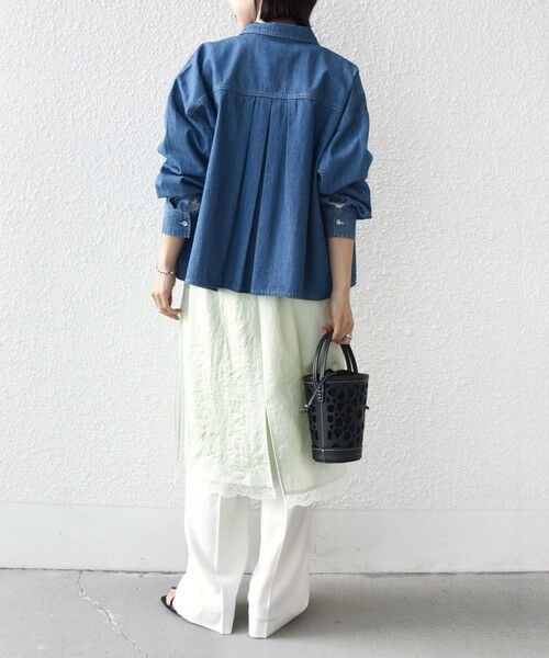 SHIPS / シップス ミニ・ひざ丈スカート | 《予約》〈洗濯機可能〉ダル サテン 裾 レース スカート | 詳細27