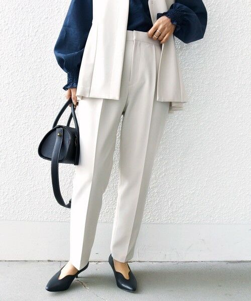 SHIPS / シップス スラックス・ドレスパンツ | 〈手洗い可能〉ダブル クロス パンツ オフホワイト（セレモニー対応可） | 詳細18