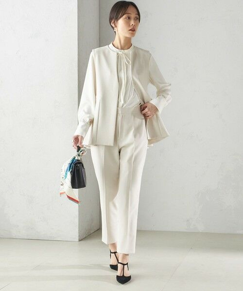 SHIPS / シップス スラックス・ドレスパンツ | 〈手洗い可能〉ダブル クロス パンツ オフホワイト（セレモニー対応可） | 詳細4