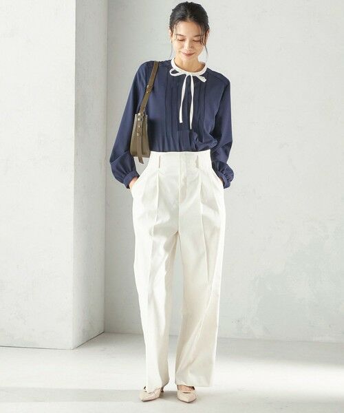 SHIPS / シップス その他パンツ | 《予約》〈UVカット・吸水速乾・手洗い可能〉綿麻混 オックス 2タック ストレート パンツ | 詳細1