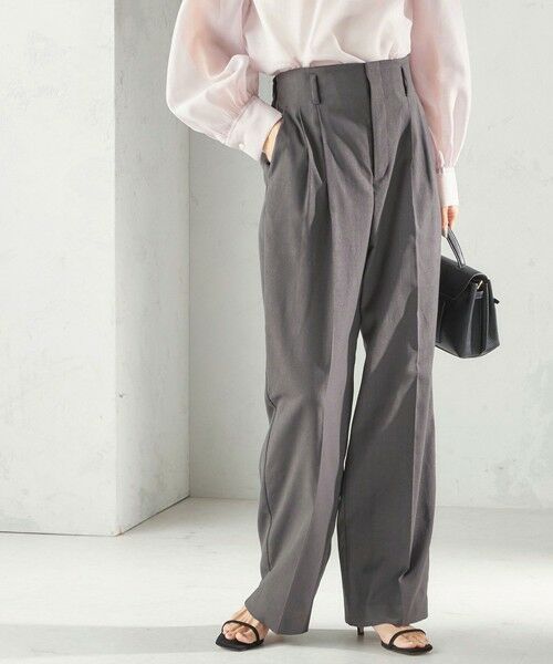 SHIPS / シップス その他パンツ | 《予約》〈UVカット・吸水速乾・手洗い可能〉綿麻混 オックス 2タック ストレート パンツ(ダークグレー)