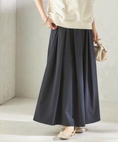 SHIPS / シップス ロング・マキシ丈スカート | 《予約》〈 接触冷感 / 撥水加工〉TEXBRID(R) タフタ ギャザー スカート