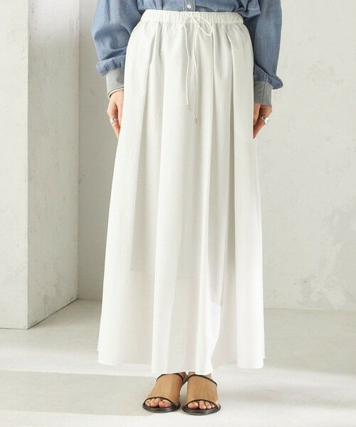 SHIPS / シップス ロング・マキシ丈スカート | 《予約》〈 接触冷感 / 撥水加工〉TEXBRID(R) タフタ ギャザー スカート | 詳細11