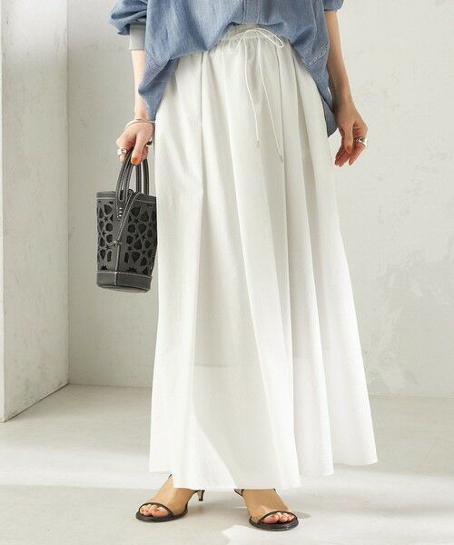 SHIPS / シップス ロング・マキシ丈スカート | 《予約》〈 接触冷感 / 撥水加工〉TEXBRID(R) タフタ ギャザー スカート | 詳細8