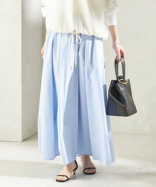 SHIPS / シップス ロング・マキシ丈スカート | 《予約》〈 接触冷感 / 撥水加工〉TEXBRID(R) タフタ ギャザー スカート | 詳細20