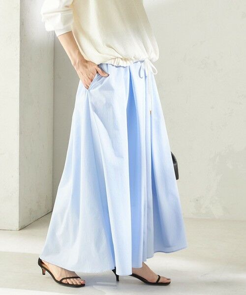 SHIPS / シップス ロング・マキシ丈スカート | 《予約》〈 接触冷感 / 撥水加工〉TEXBRID(R) タフタ ギャザー スカート | 詳細23