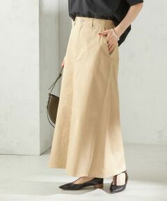 《予約》〈洗濯機可能〉ストレッチ チノ 硫化染め ステッチ スカート