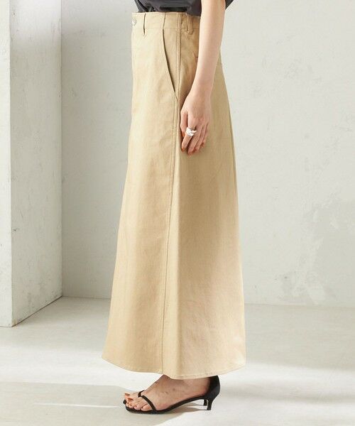 SHIPS / シップス ロング・マキシ丈スカート | 〈洗濯機可能〉ストレッチ チノ 硫化染め ステッチ スカート | 詳細30